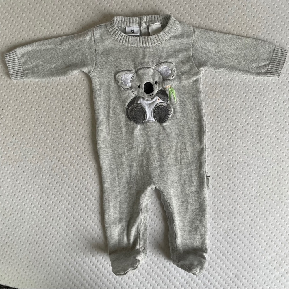 Koala Knit Footie - 100% Cotton